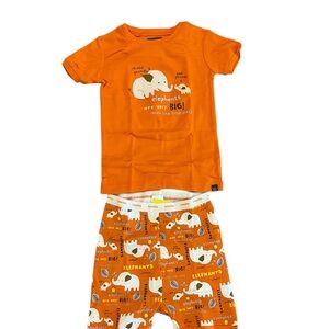 NWT Baby Gap Orange Elephant Print Kids Pajamas